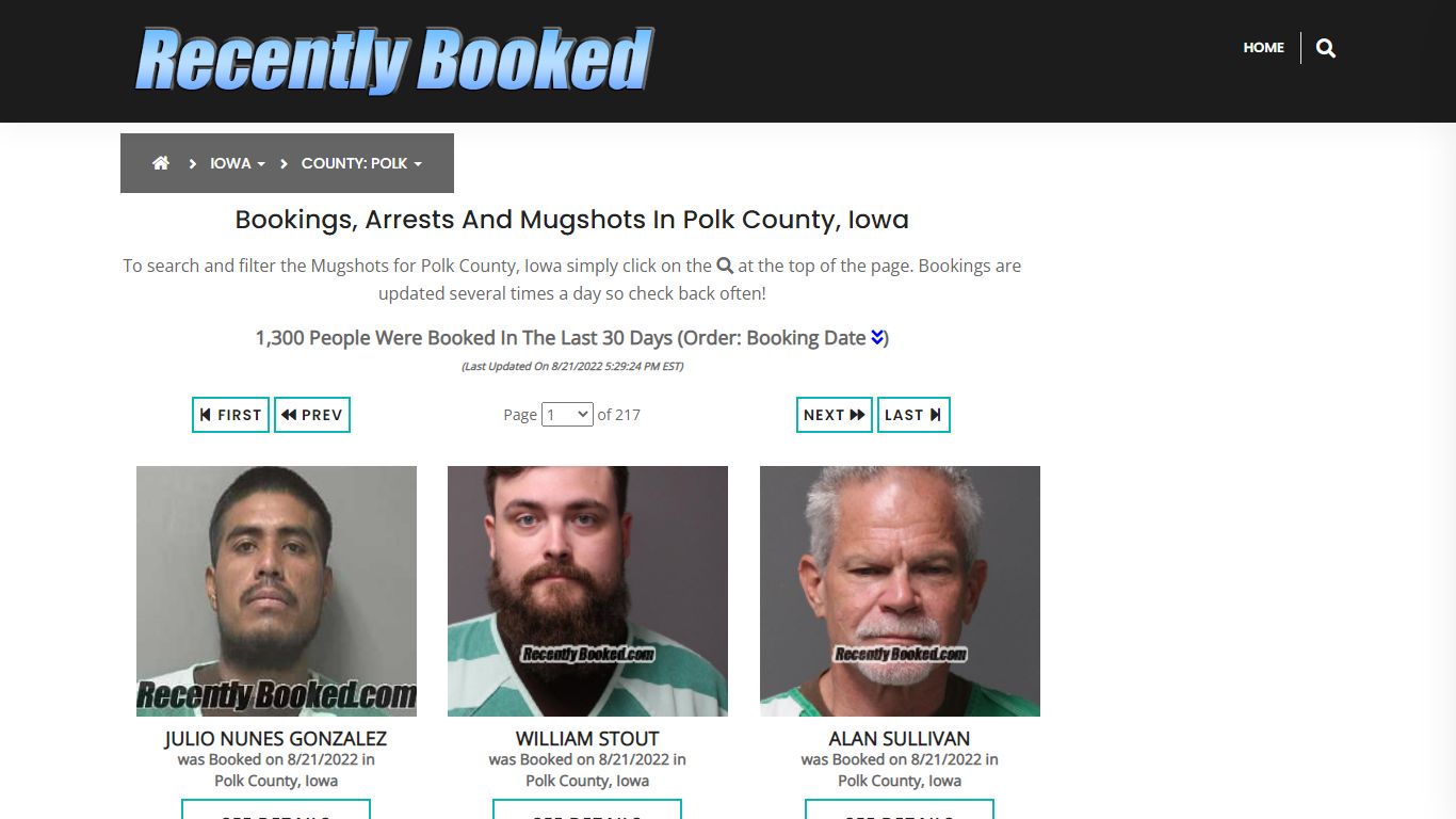 Recent bookings, Arrests, Mugshots in Polk County, Iowa - Recently Booked